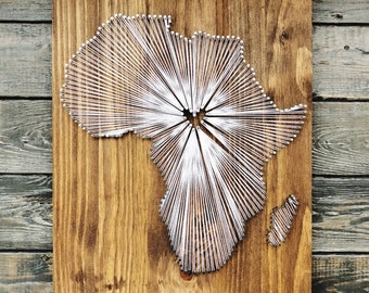 Africa string art/ Africa adoption gift/ Africa sign/ Missionary gift