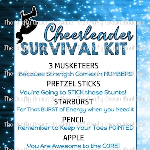 Cheerleading Cheer Competition Survival Kit Cheer Gift Tag INSTANT DOWNLOAD 4x6 & 2x3 Digital Image Sheet