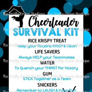 Cheerleading Cheer Competition Survival Kit Cheer Gift Tag INSTANT DOWNLOAD 4x6 & 2x3 Digital Image Sheet
