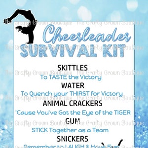 Cheerleading Cheer Competition Survival Kit Cheer Gift Tag INSTANT DOWNLOAD 4x6 & 2x3 Digital Image Sheet