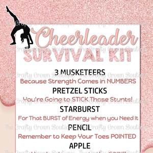 Cheerleading Cheer Competition Survival Kit Cheer Gift Tag INSTANT DOWNLOAD 4x6 & 2x3 Digital Image Sheet