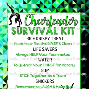 Cheerleading Cheer Competition Survival Kit Cheer Gift Tag INSTANT DOWNLOAD 4x6 & 2x3 Digital Image Sheet