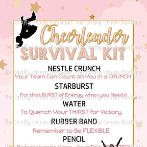 Cheerleading Cheer Competition Survival Kit Cheer Gift Tag INSTANT DOWNLOAD 4x6 & 2x3 Digital Image Sheet