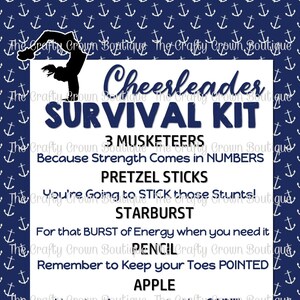 Cheerleading Cheer Competition Survival Kit Cheer Gift Tag INSTANT DOWNLOAD 4x6 & 2x3 Digital Image Sheet