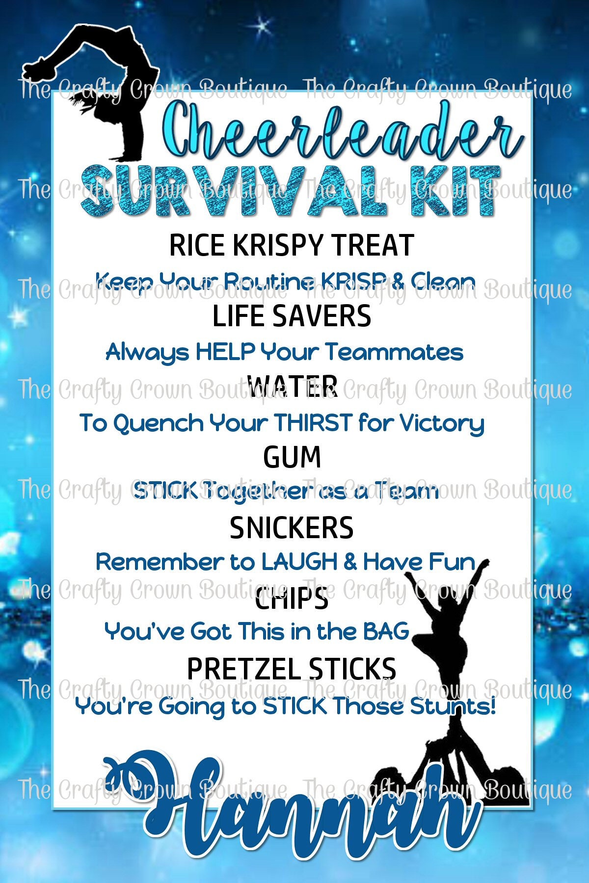 Cheerleading Cheer Competition Survival Kit Cheer Gift Tag Etsy