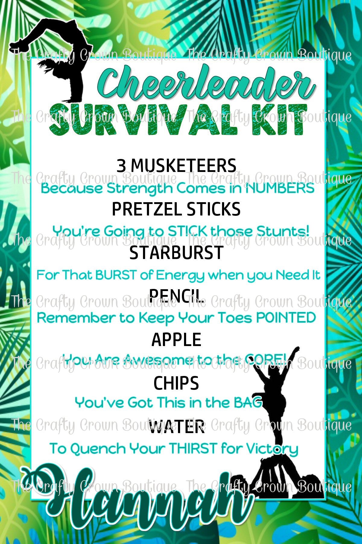 Cheerleading Cheer Competition Survival Kit Cheer Gift Tag INSTANT