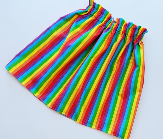 70s cotton rainbow stripe skirt - THRIFTWARES VINTAGE