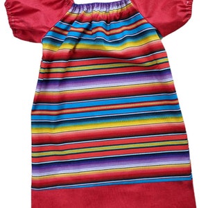 Serape Peasant Dress - Serape Party Dress - Serape Birthday Dress - Mexican Fiesta Dress - Cinco De Mayo Dress - Mexican Serape Dress