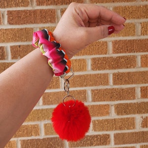 Serape Scrunchy Key Chain Wristlet- Cinco De Mayo Key Fob Wristlet