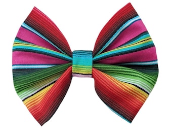 Serape Bow- Cinco De Mayo Bow, Mexican Serape Bow- Fiesta Brite Serape Bow- Fiesta Tropical Serape Bows - Rainbow Serape Bows
