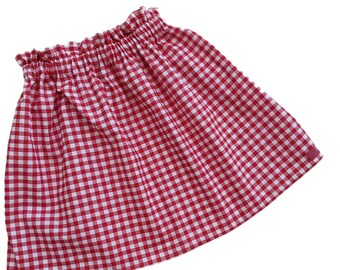 red gingham pencil skirt