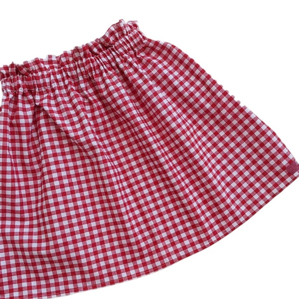 Red Gingham Skirt - Gingham Red Skirt - Gingham Party Skirt - Red Gingham Birthday Skirt