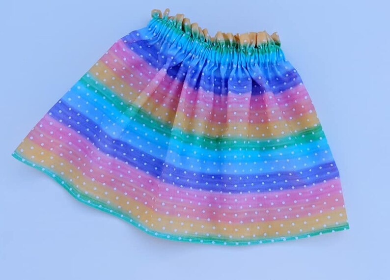 Rainbow Polka Dots Girls Skirt Birthday Rainbow Skirt | Etsy