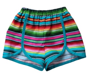 Coachella Serape Shorts - Serape Mexican Shorts - Coachella Summer Shorts - Fiesta Mexican Shorts