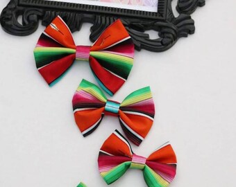 Fiesta Serape Bow: Cinco De Mayo Hair Bow
