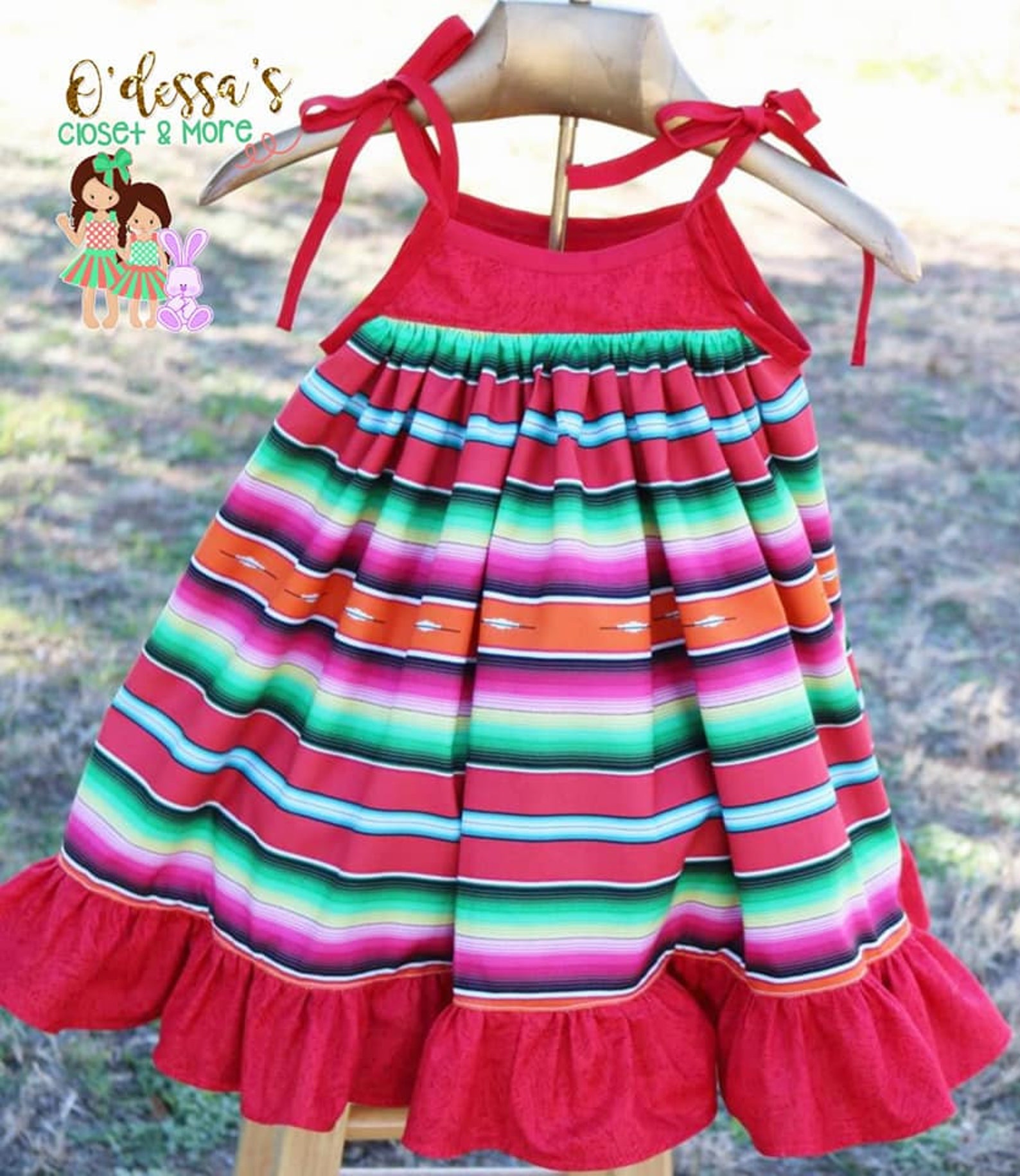Serape Girls Fiesta Dress Serape Twirly Dress Fiesta Party | Etsy