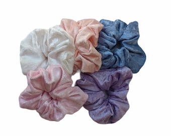Velour Scrunchies- Velvet Scrunchies- Velour Birthday Favor Scrunchies- Velour Hair Tie Scrunchies