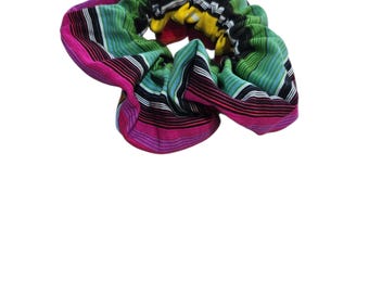Serape Cotton Scrunchies: Mexican Fiesta Hair Tie