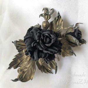 Leather Flower, Brooch Pin, Leather Jewelry, Flower Brooch, Leather Rose, Handmade Brooch, Floral Pin Brooch, Gift for Women, Ready to Ship