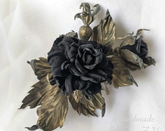 Leather Flower, Brooch Pin, Leather Jewelry, Flower Brooch, Leather Rose, Handmade Brooch, Floral Pin Brooch, Gift for Women, Ready to Ship
