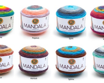 Lion Brand Mandala Yarn 150g Cake wool knitting crochet gradient blue Griffin