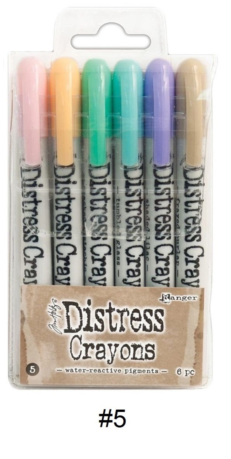 Set De 6 Crayons Distress Tim Holtz N°1 - Multicolore - Pour Art Mixed Media - Effets Aquarelle
