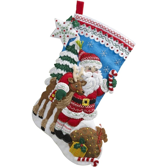 Bucilla Felt Kit Stocking 18 in. Forest Greetings