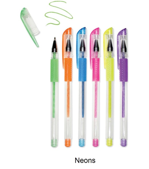 Living in Color Color-flow Glitter Gel Pen Set Brights, Metallics, Neons -   Denmark