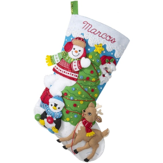 Bucilla Christmas Hugs Felt Applique Stocking Kit