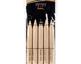 Knitter's Pride Basix Birch Double Pointed Needles 8", US19, 36, 50