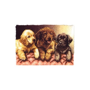 WonderArt Latch Hook Kit - Lab Puppies 24&quot; X 34&quot;