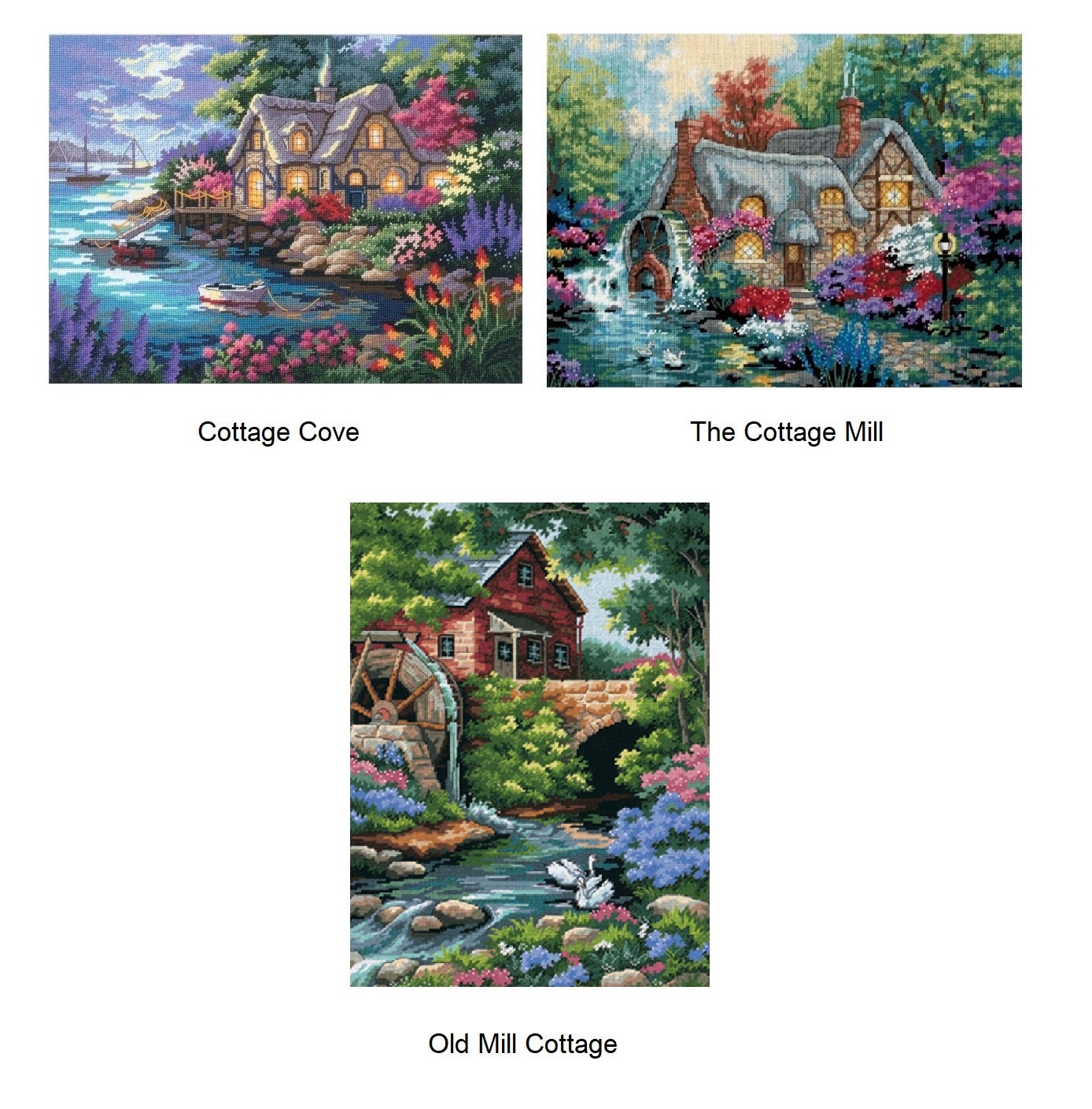 Needlepoint Kit Dimensions #2484 Old Mill Cottage 14 Mesh Canvas 12 X 16  NEW