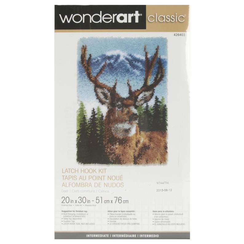 Wonderart Classic Latch Hook Kit Deer Cardinal 20 X Etsy Canada