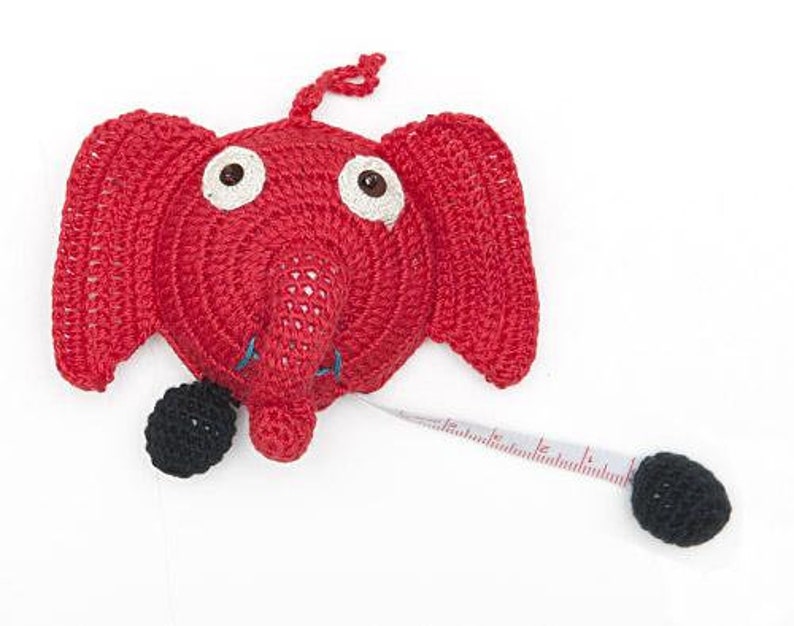 Paradise Exotic Crocheted Tape Measure 60" - Sheep, Elephant, Penguin, Sunflower, Turtle, Cat, Fish, Fox, Frog, Pig, Monkey, image 6