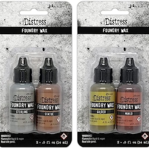 Ranger Tim Holtz Foundry Wax Kit- #1 (Gilded and Mined), #2 (Sterling and Statue)