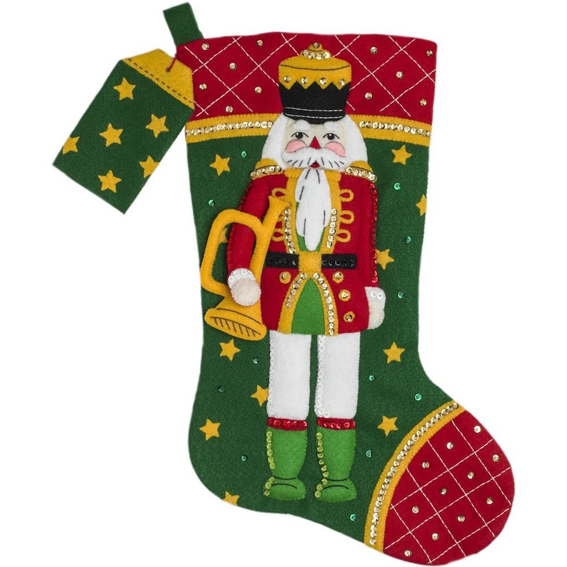 Bucilla 18 Felt Stocking Kit Santa & Carousel Winter Etsy