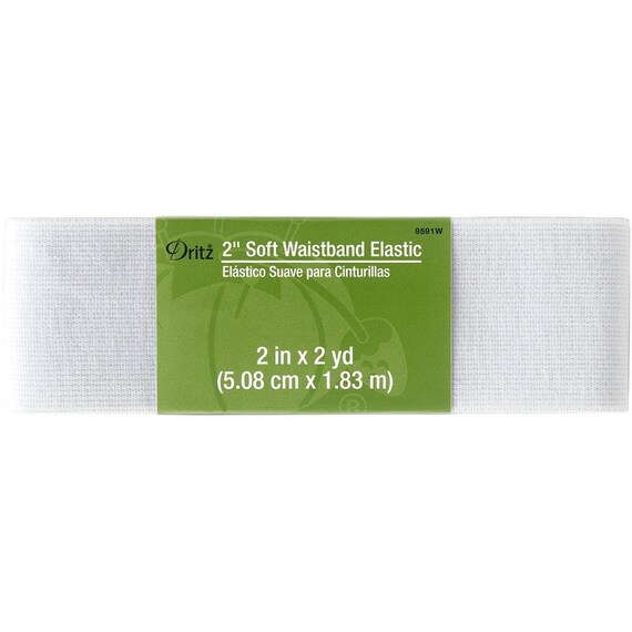 Soft Waistband Elastic - 1 1/2 x 2 yds. - White