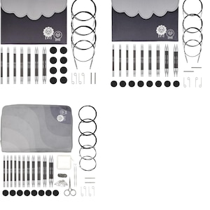 KnitPro Karbonz Interchangeable Needle Set 5&quot;(13cm) - Midi, Deluxe, Regal