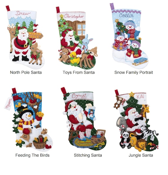 Bucilla Felt Applique Christmas Stocking Kit 18 North Pole Santa