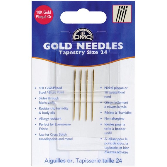 DMC Gold Tapestry Hand Needles Size 24, 4 per package 6130 - 123Stitch