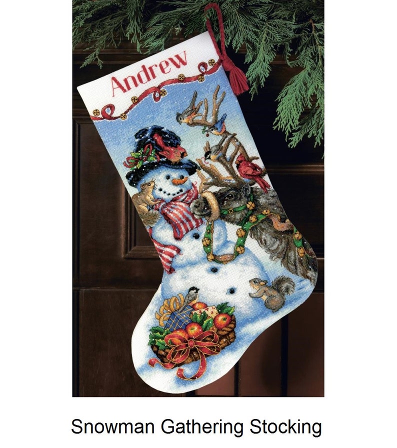 Dimensions Gold Cross Stitch Kit Holiday Glow Stocking Etsy