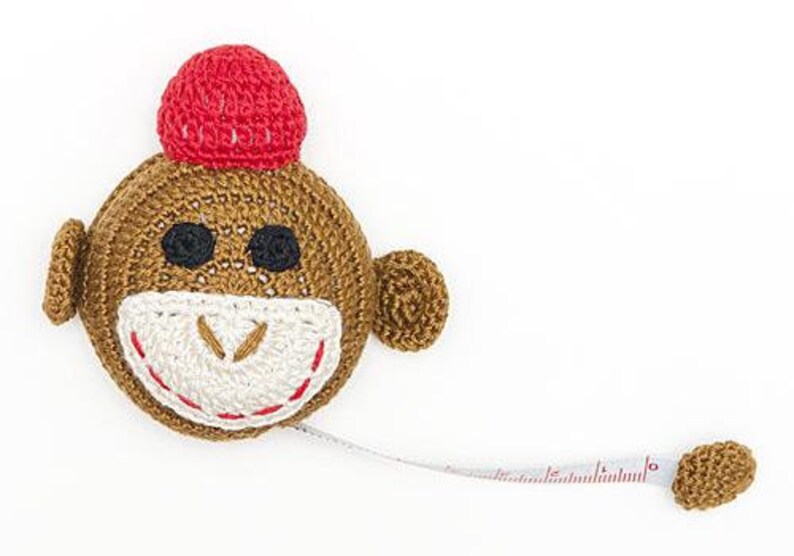 Paradise Exotic Crocheted Tape Measure 60" - Sheep, Elephant, Penguin, Sunflower, Turtle, Cat, Fish, Fox, Frog, Pig, Monkey, image 3