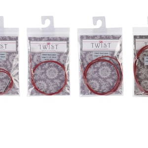 ChiaoGoo Twist Red Lace Interchangeable Cables, Small, Large or Mini, 2&quot;, 5&quot;, 6&quot;, 8&quot;, 14&quot;, 22&quot;, 30&quot;, 37&quot; 50&quot;