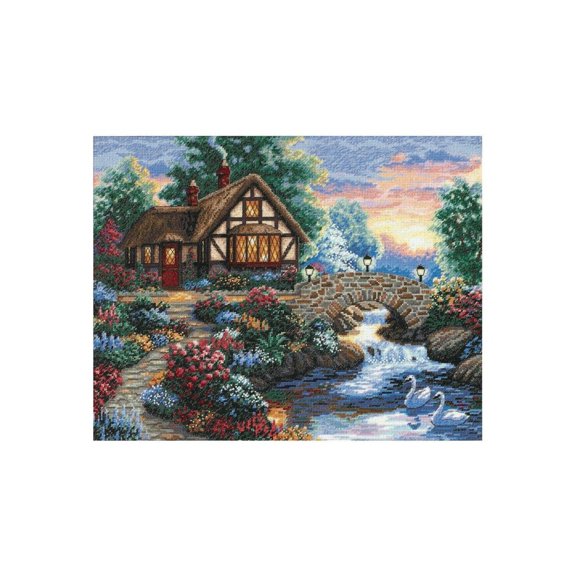 Dimensions Gold Counted Cross Stitch Kit Twilight Bridge Etsy