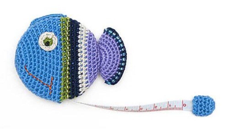 Paradise Exotic Crocheted Tape Measure 60" - Sheep, Elephant, Penguin, Sunflower, Turtle, Cat, Fish, Fox, Frog, Pig, Monkey, image 8