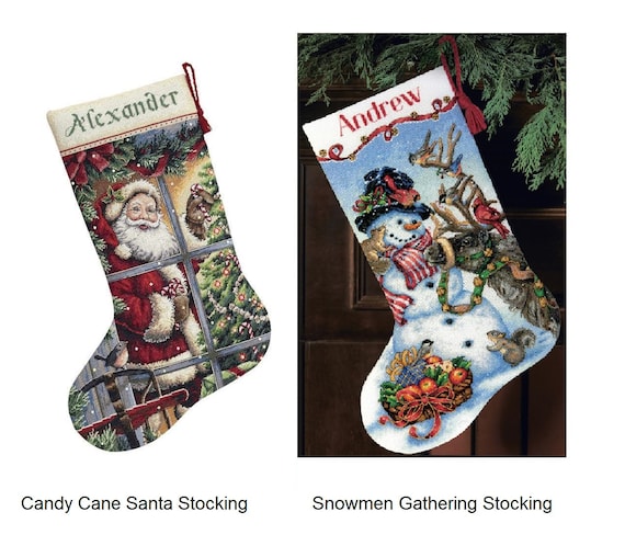 Christmas Stocking, Santa & Snowman, cross stitch kit (Dimensions)