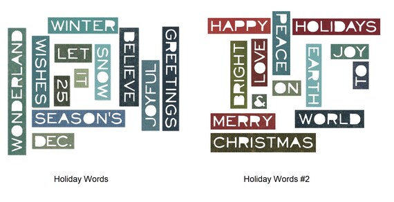 Sizzix Thinlits Cutting Dies By Tim Holtz Holiday Words 661600
