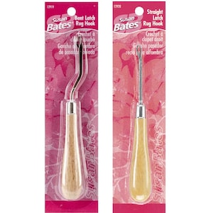 Susan Bates Bent Latch Hook with Wood Handle, 6.25-Inch, Bent or Straight