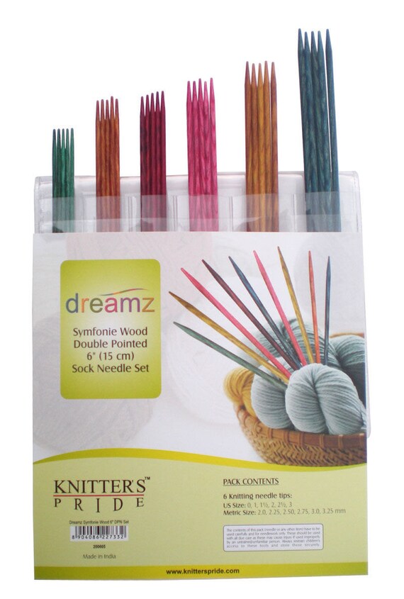 Agujas 10.75 7mm Agujas De Tejer Knitter's Pride Dreamz - Doble Punta | Tamaño 7 Mm | Madera Pulida | 6 Pulgadas Agujas Lana 6 Pulgadas