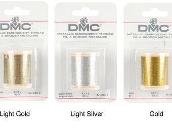 DMC Metallic Embroidery Thread 43.7Yd Gold